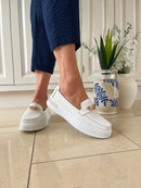 Patrizio Italiano 'Catanzaro' White & Gold Loafer