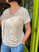 Demi Crochet Knit Gilet - Cream