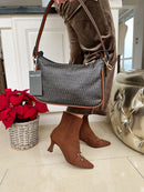 Marco Tozzi Monogram Chain Strap Bag - Tan & Brown