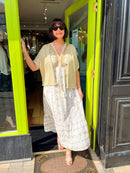Farrah Tort Button Cardi - Gold