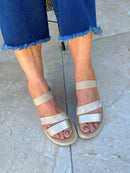 Nine2Five Wedge Sandal - Gold & Snake 88765