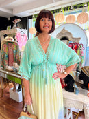 Heidi Ombre Dress - Green, Lemon & Blue