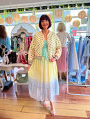 Heidi Ombre Dress - Green, Lemon & Blue