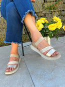 Nine2Five Wedge Sandal - Gold & Snake 88765
