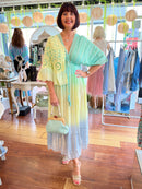 Laurena Crochet Peplum Cardi - Lemon