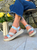 Nine2Five Wedge Sandal - Silver & Snake 88765