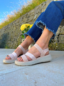 Nine2Five Wedge Sandal - Blush & Snake 88765