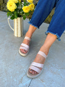 Nine2Five Wedge Sandal - Blush & Snake 88765