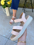 Nine2Five Wedge Sandal - Blush & Snake 88765