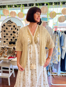 Sophie Metallic Thread Crochet Cardi - Gold