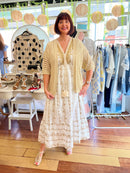 Sophie Metallic Thread Crochet Cardi - Gold