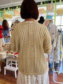 Sophie Metallic Thread Crochet Cardi - Gold