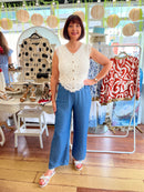 Fallon Polka Dot Denim Trousers