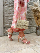 Una Healy “Water Falls" Bling Buckle Sandal