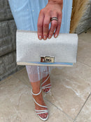 Una Healy "Centrefold" Clutch Bag - Silver