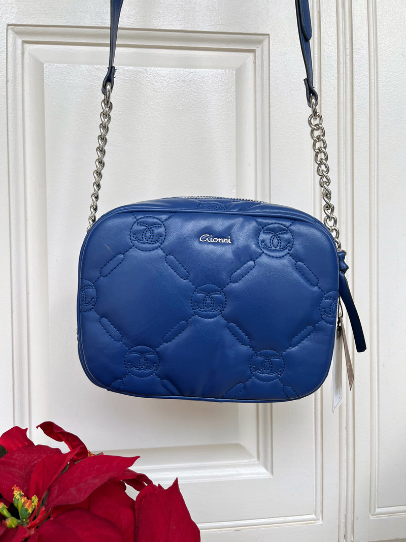 Gionni Redwood Monogram Box Bag - Blue Navy