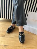 Kate Appleby Harlton Gold Trim Loafer - Black