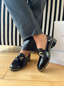 Kate Appleby Harlton Gold Trim Loafer - Black