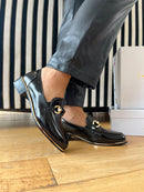 Kate Appleby Harlton Gold Trim Loafer - Black