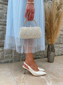 Una Healy “Escapade" Mother of Pearl Sling Backs