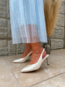 Una Healy “Escapade" Mother of Pearl Sling Backs