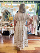Hemera Gold Embroidered & Bead Dress - White