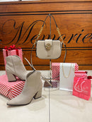 Hampton Brushed Metal Emblem Saddle Bag 18H1568- Taupe