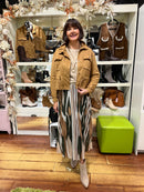 Delta Suede Jacket With Adjustable Waist Ties - Chesnut