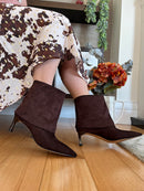 Redz Suede Fold Over Boot - Brown