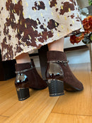 Redz Diamante Ankle Boots - Brown 1903