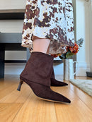 Redz Suede Fold Over Boot - Brown