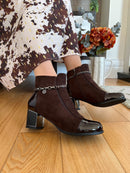 Redz Diamante Ankle Boots - Brown 1903