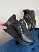 Tommy Bowe Zip Up Wedge Trainer Levy 'Stealth' Black