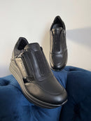 Tommy Bowe Zip Up Wedge Trainer Levy 'Stealth' Black