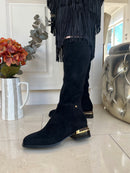 Zanni & Co Leopard Heel Long Boot - Black Yangcun