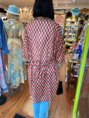 Lee Leaf Light Cotton Belted Kimono - Wine