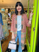 Lee Leaf Light Cotton Belted Kimono - Wine