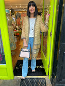 Lee Leaf Light Cotton Belted Kimono - Beige & Toffee