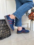 Drilleys 41 Burgundy & Navy Trainer