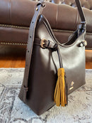 Hampten Olive Tassel Curved Shoulder Bag - Brown 18H1679