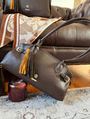 Hampten Olive Tassel Shoulder Bag - Brown 18H1678
