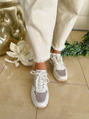 XTI Beige, Gold & Pearlescent Trainers 143548