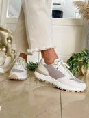 XTI Beige, Gold & Pearlescent Trainers 143548