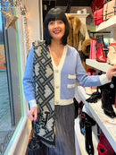 Helen Reversible Shawl - Black & Cream