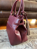 Hampten Olive Tassel Grab Bag - Burgundy 18H1680