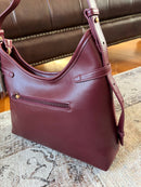 Hampten Olive Tassel Curved Shoulder Bag - Burgundy 18H1679