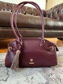 Hampten Olive Tassel Shoulder Bag - Burgundy 18H1678