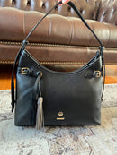 Hampten Olive Tassel Curved Shoulder Bag - Black 18H1679