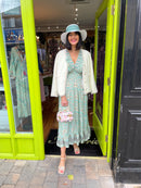 Menbur Pearl & Crystal Adorned Sandal 23848 Beige