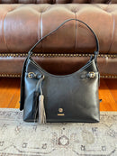 Hampten Olive Tassel Curved Shoulder Bag - Black 18H1679